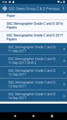 SSC Steno Group C & D Previous android App screenshot 5